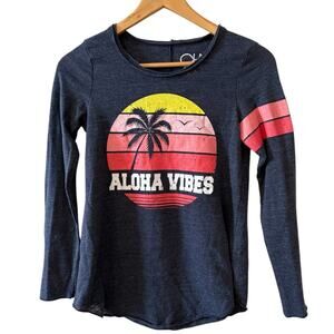 Chaser Aloha Vibes Long Sleeve Casual Tee Shirt S